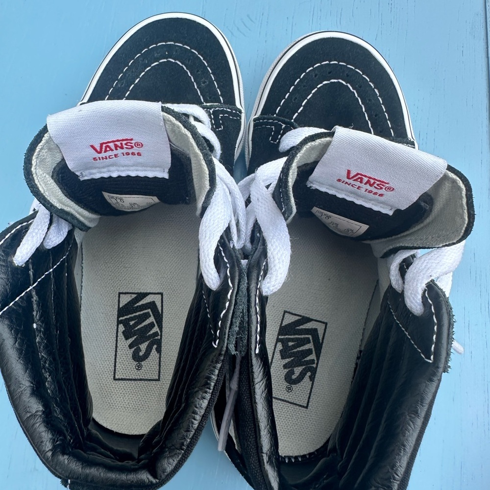 Vans Kids Black and White High-Top Sneakers - Picture 5 of 6